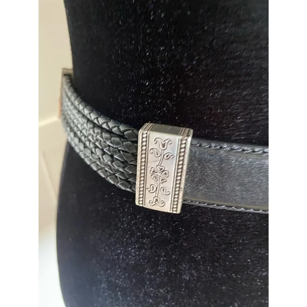 Brighton 30133 Womens Braided Black Silver Belt M 30 Leather‎